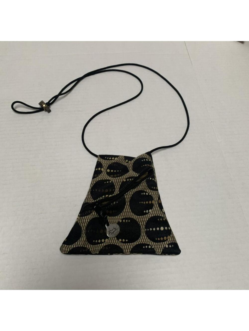 Erda Small Black and Gold Tapestry Crossbody Bag